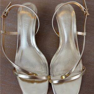 SCHUTZ Gold Strappy Sandals